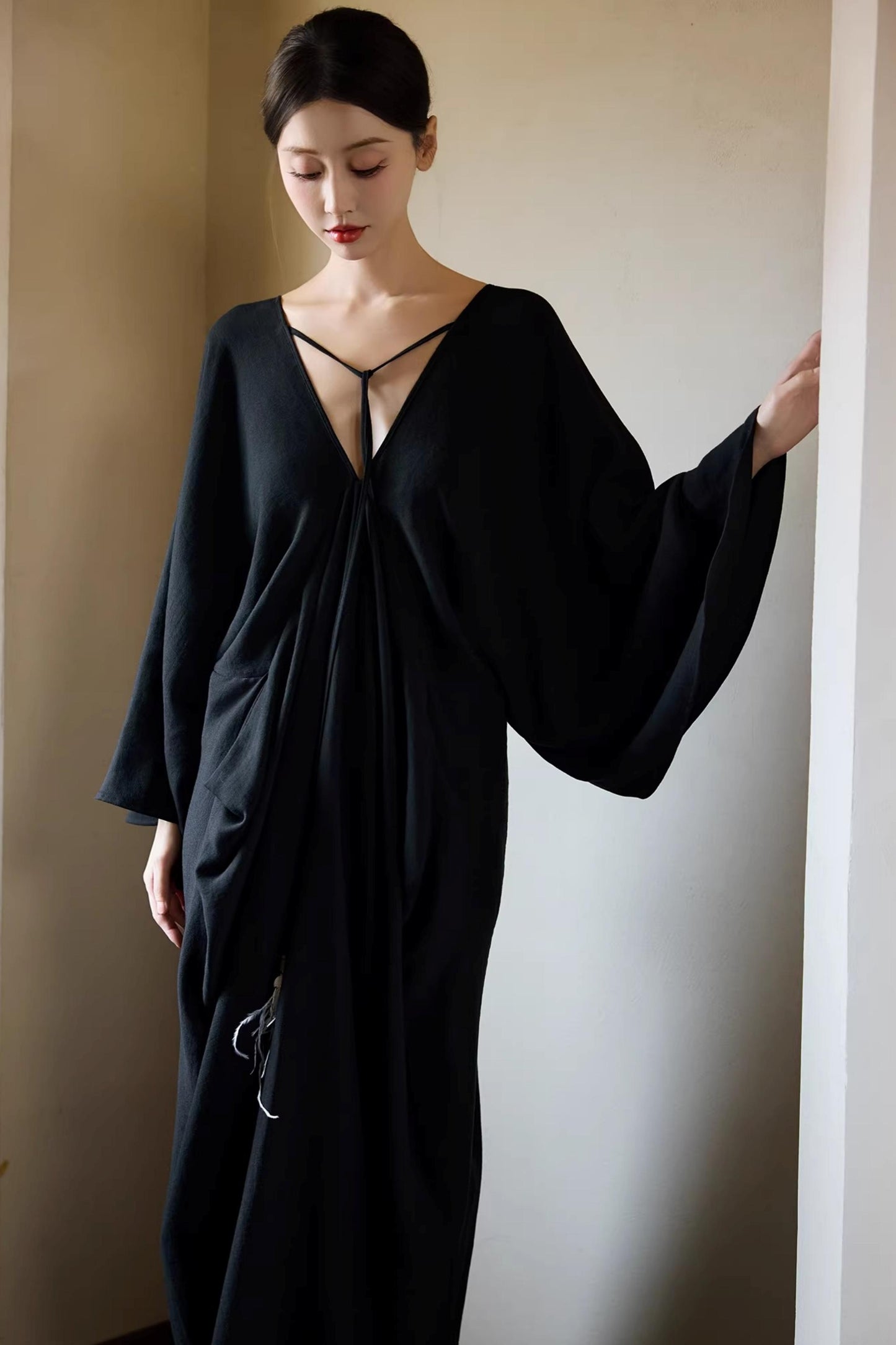 Black Ethereal Batwing Dress