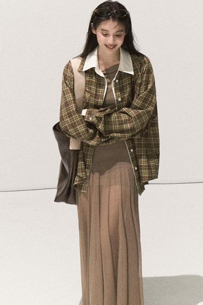 Vintage Striped Texture Two-Piece Shirt