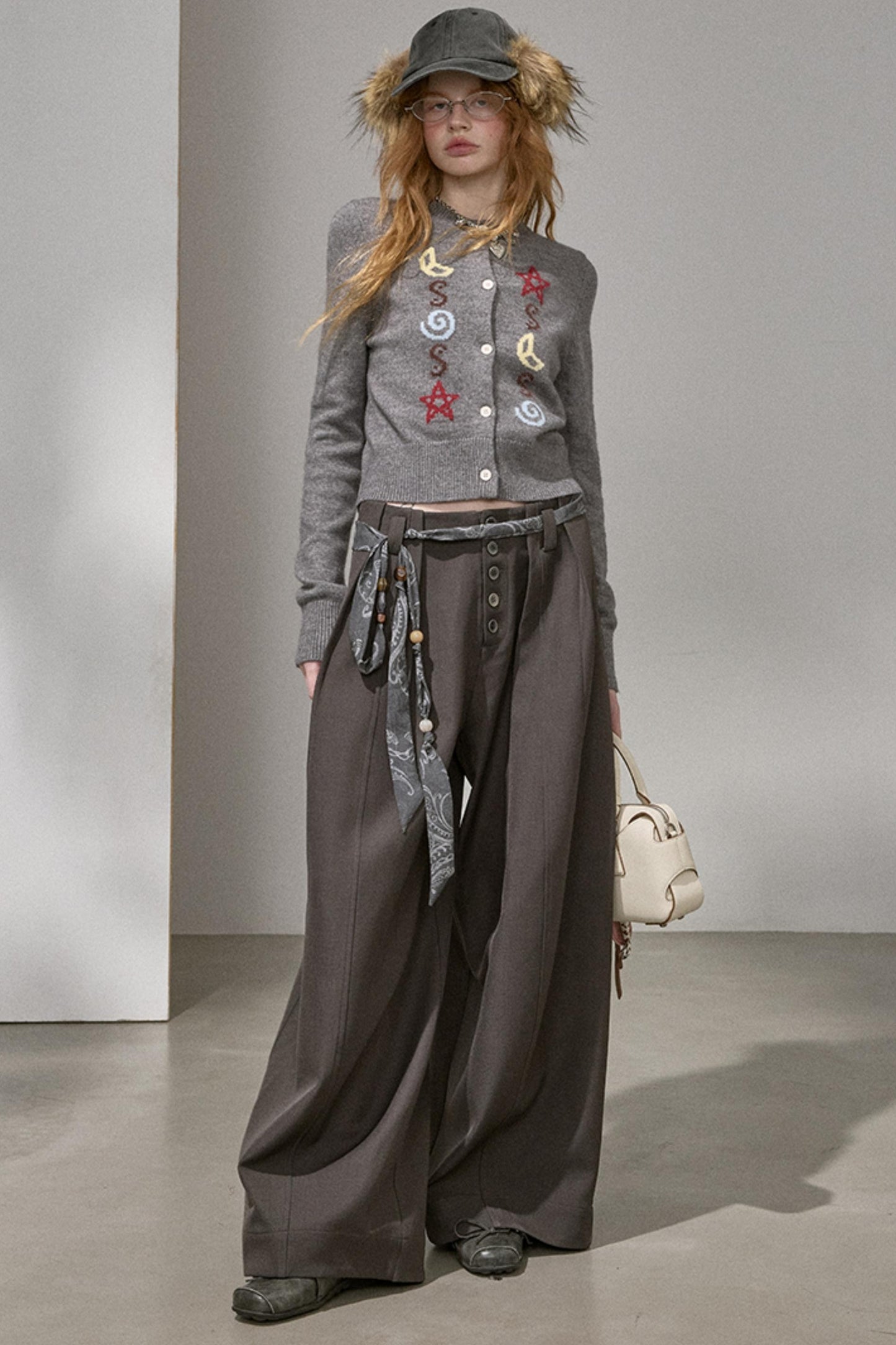 Button Pleated Cargo Pants