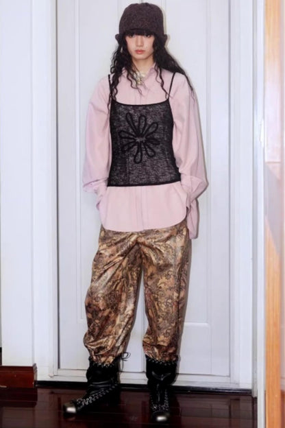 Vintage Brushed Loose Casual Top Shirt