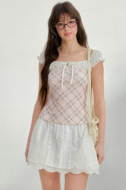 Pure White Embroidered A-Line Skirt