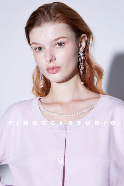 Custom Pearl Silk Cardigan