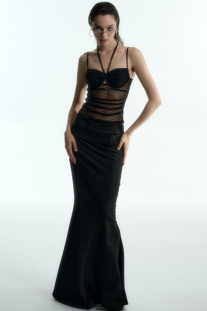 Mesh Halter Corset Top