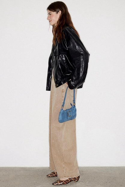 Washed Nail Beads Loose Scimitar Jeans