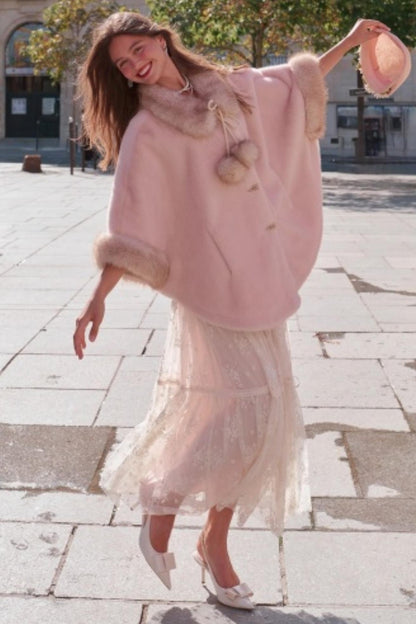 Lacemade Retro Fur Cape Coat