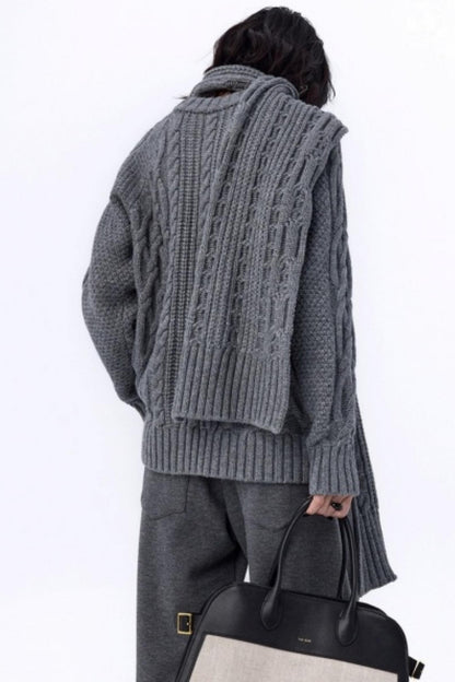 Vintage Paris Gray Knit Scarf