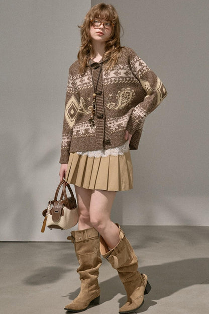 Preppy Silk Pleated Puffy Skirt