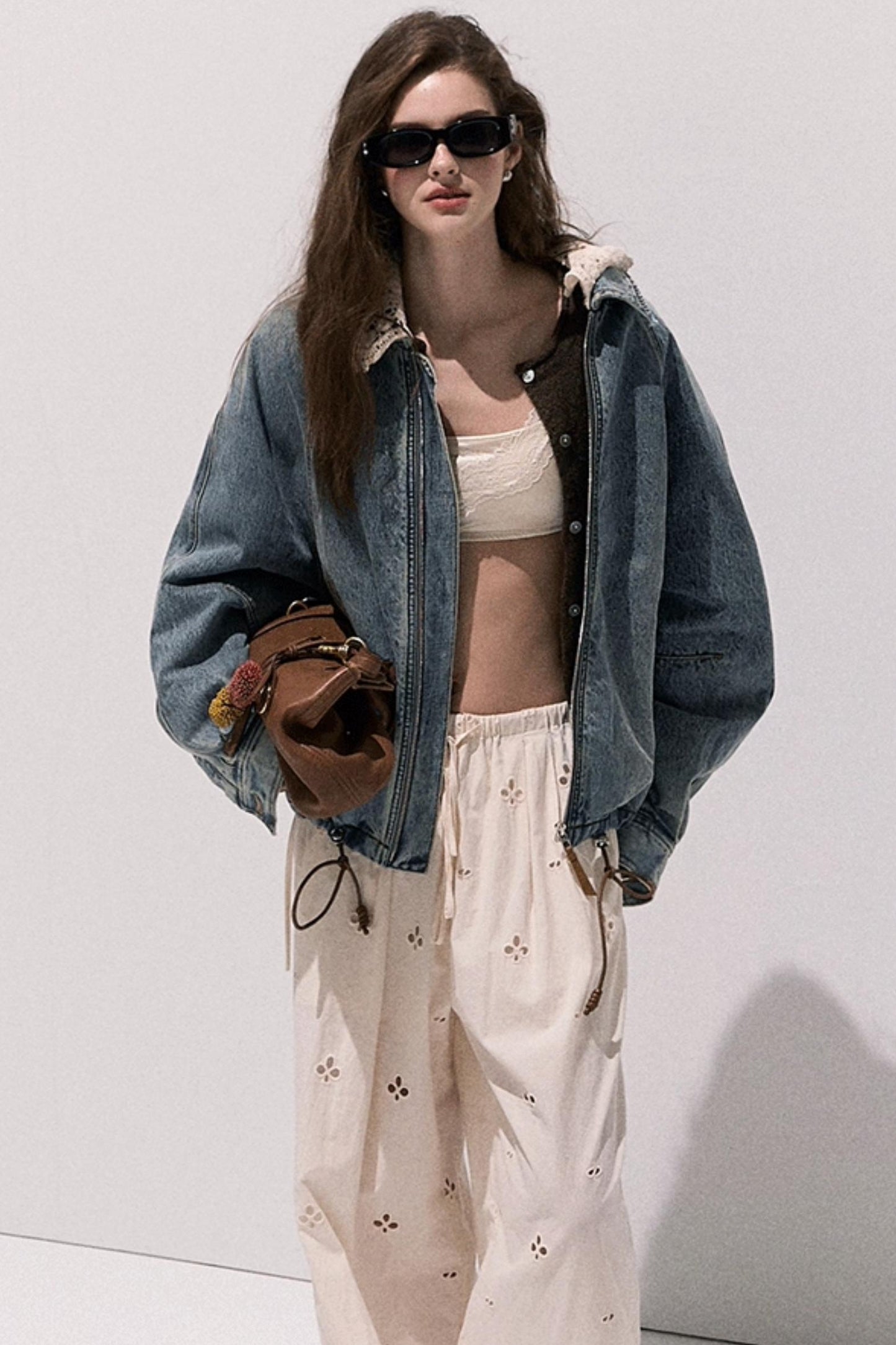 Vintage Crochet Denim Jacket Set-Up