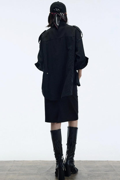 Minimalist Straight Suit Skirt