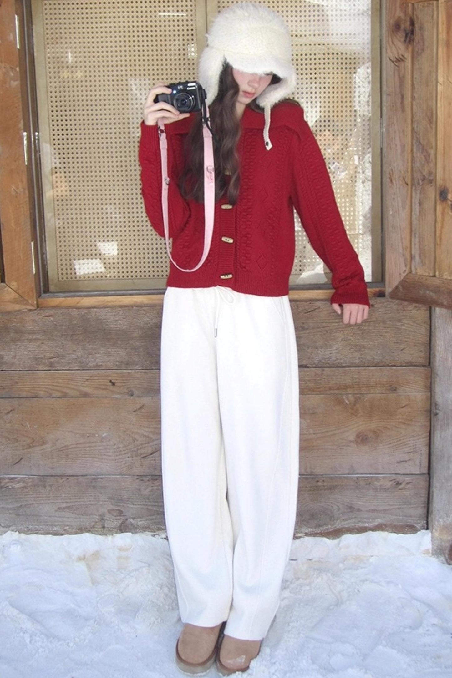 Winter Gingerbread Knitted Cardigan Set-Up