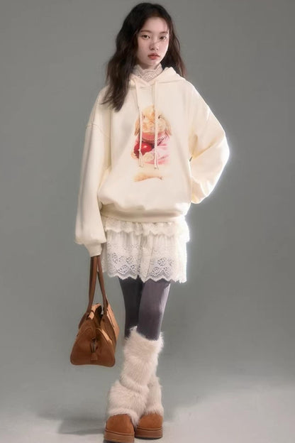 Apple Rabbit 후드 티셔츠