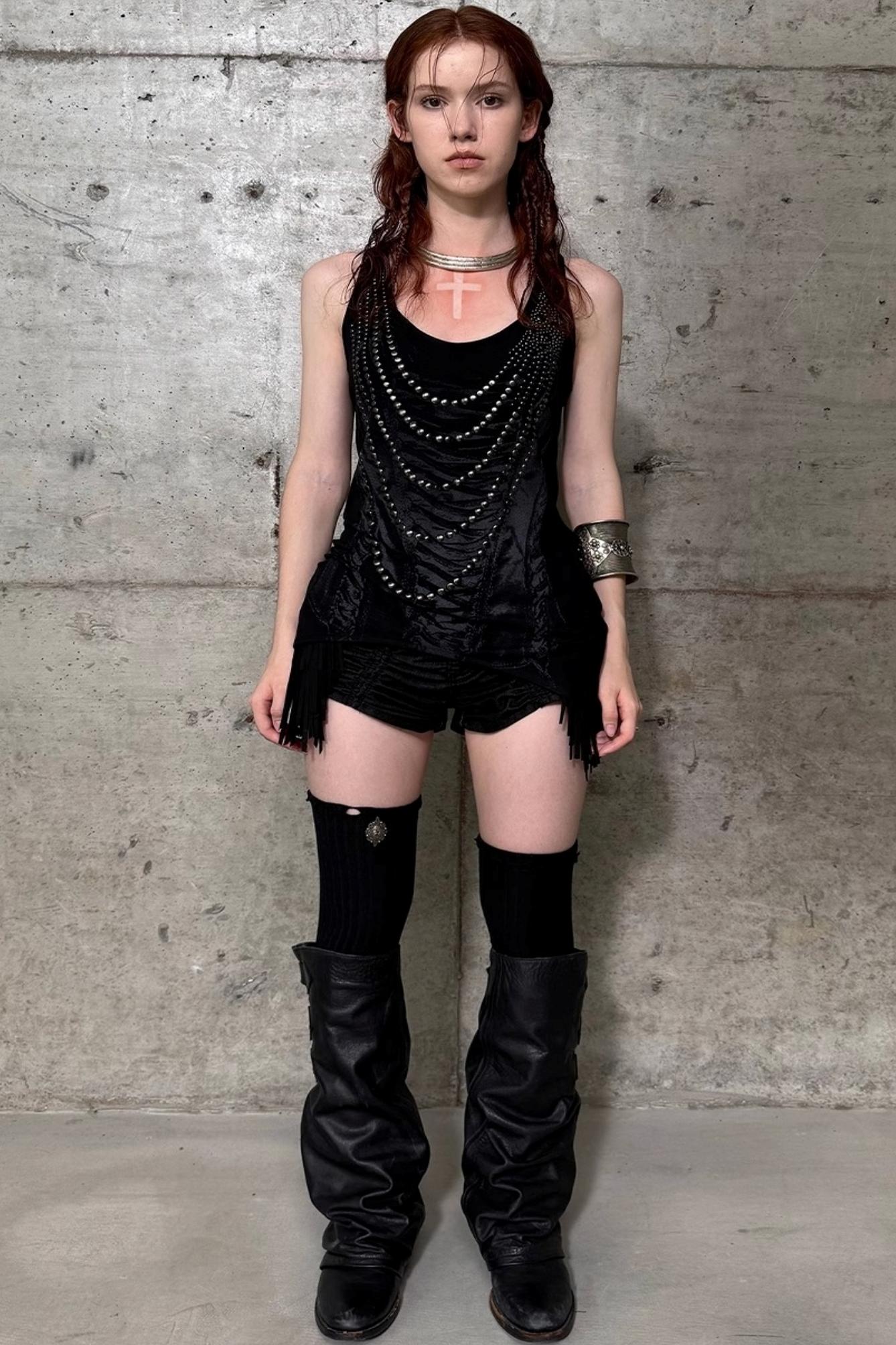 Rhinestone Long Tank Top