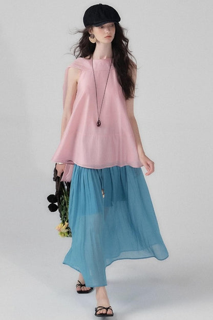 Sea Glass Tencel Ruffle Crop Dress Set-Up