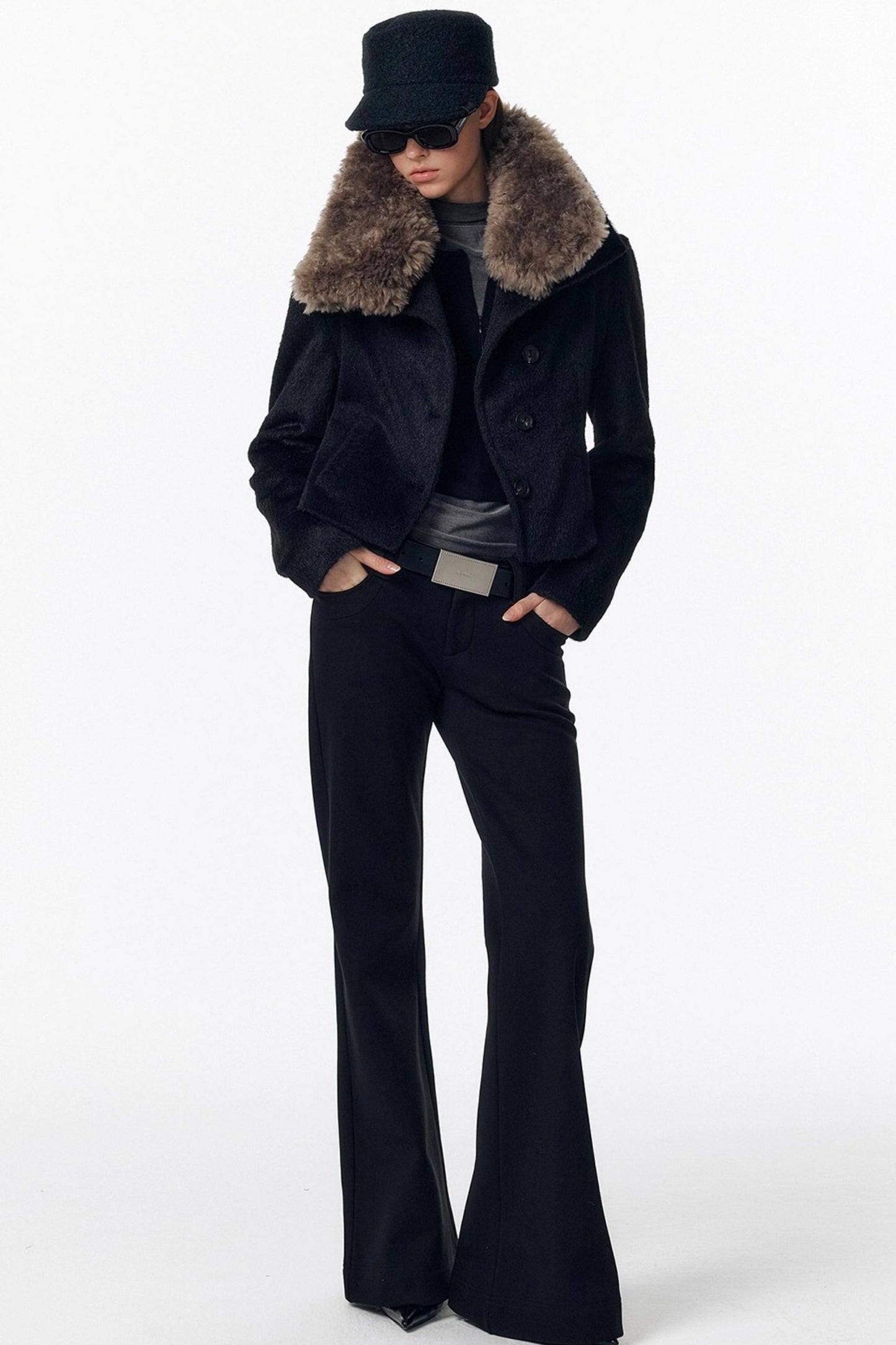 Detachable Fur Wool Coat