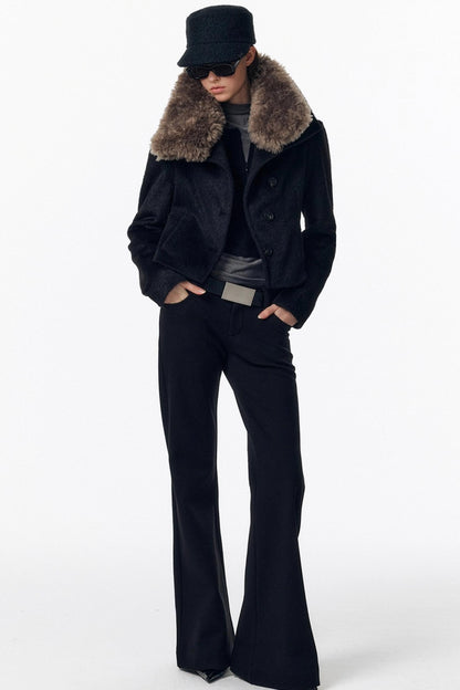 Detachable Fur Wool Coat