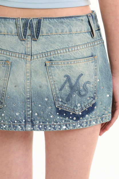 Origami Denim A-line Skirt