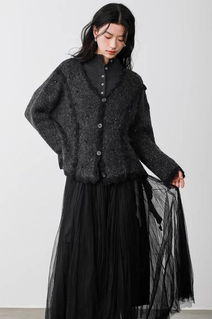 Cardigan mit Stern-Ausschnitt