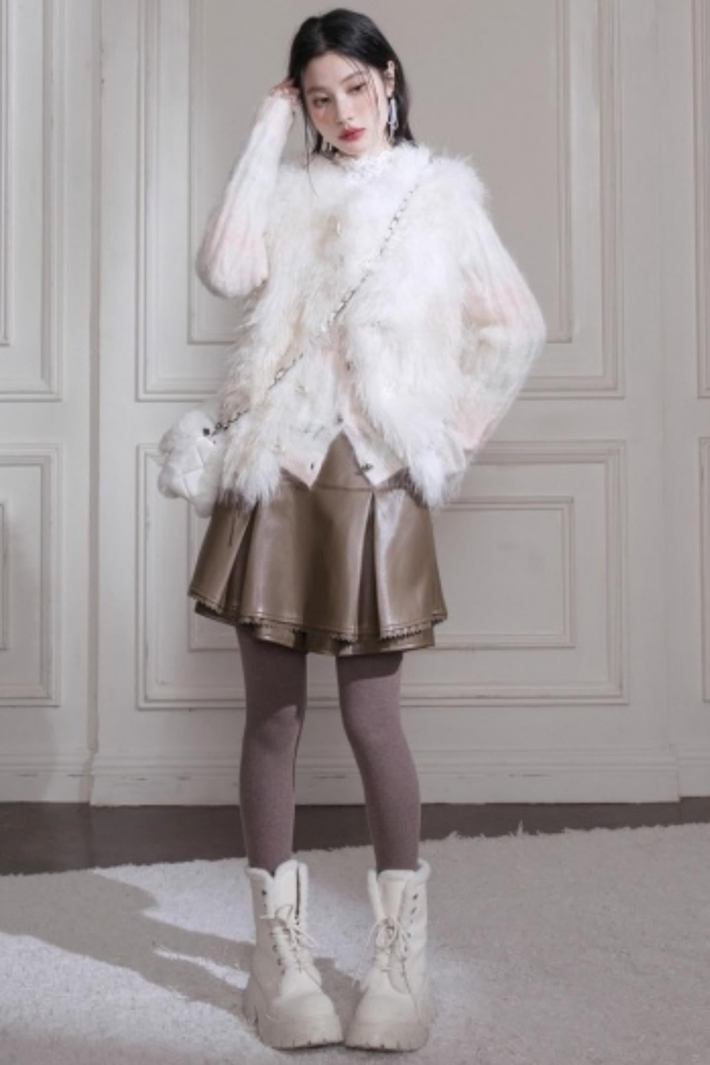 Simulated Texture Fur Vest