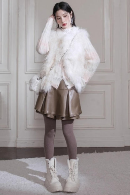 Simulated Texture Fur Vest