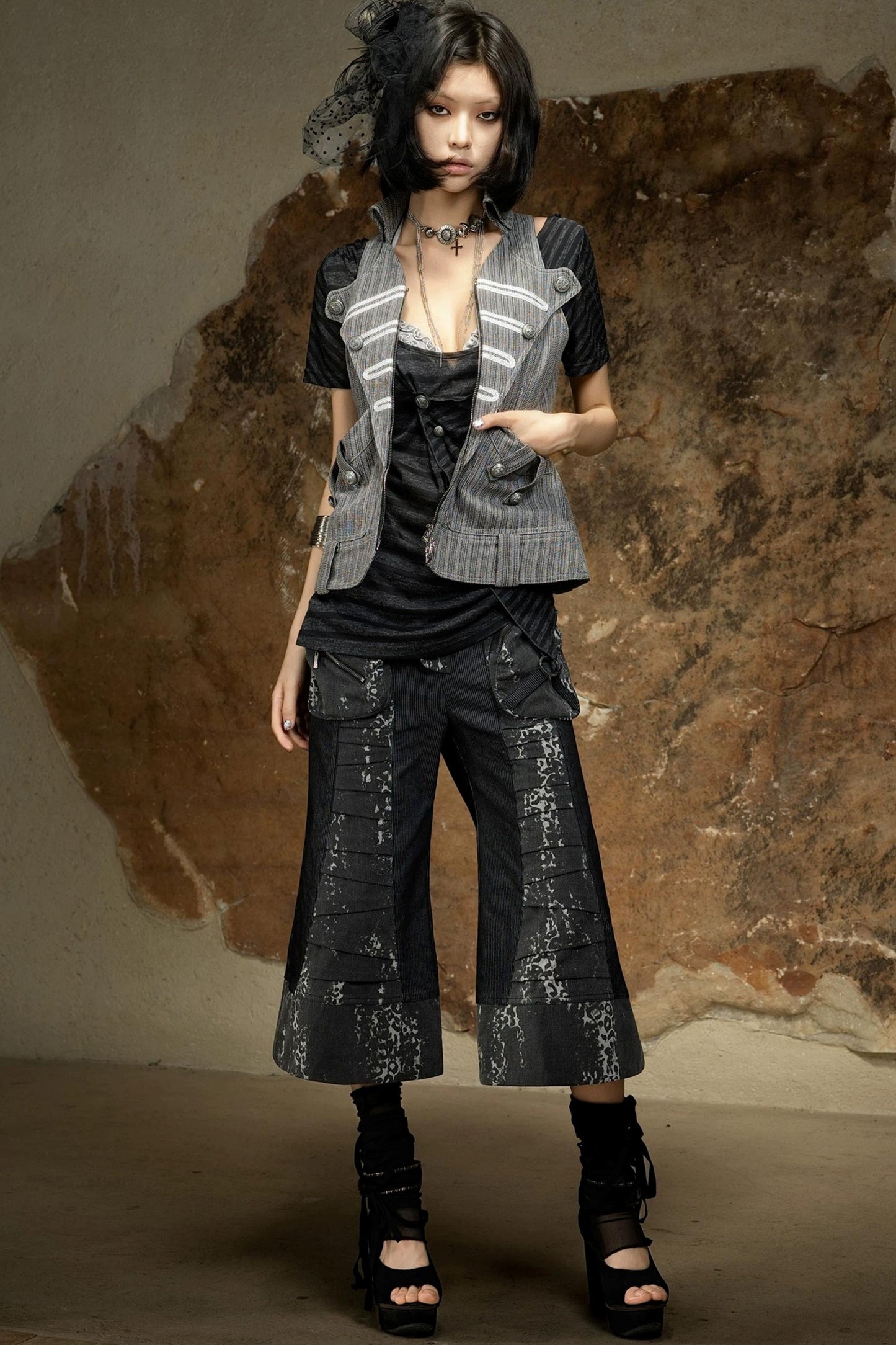 Punk Dark Flared Pants