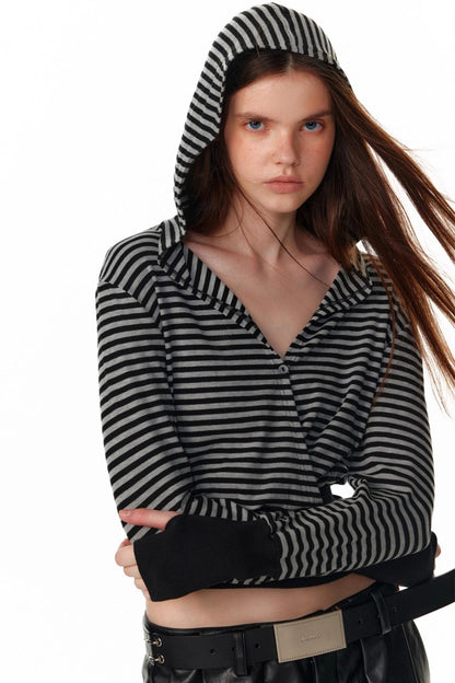 Slim Wool Striped Long Sleeve T-Shirt
