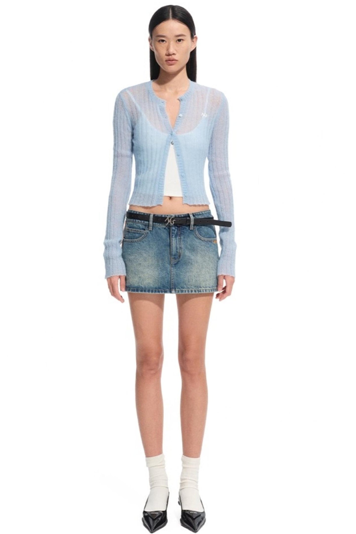 Modern Retro Twill Patchwork Hip Skirt