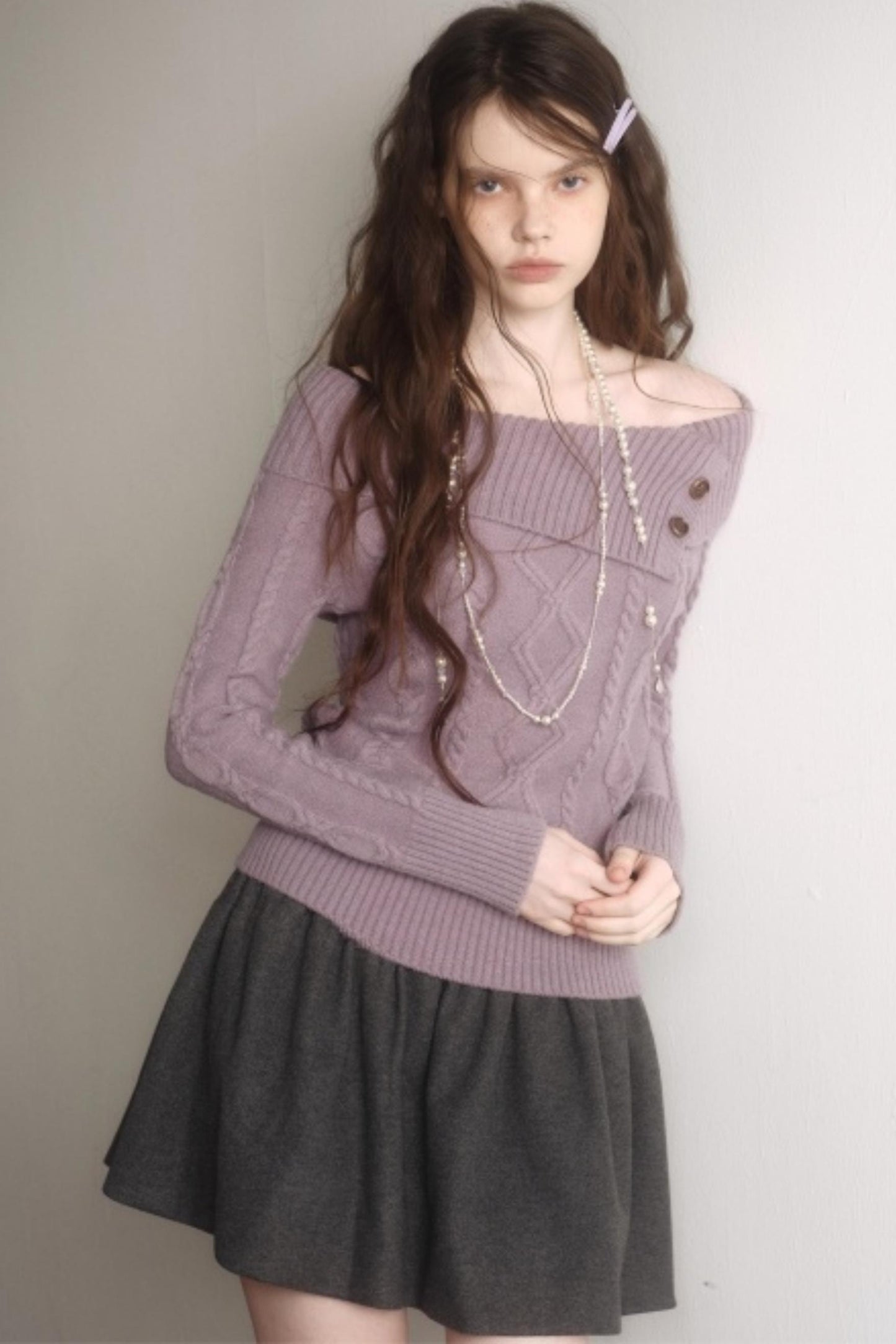 Artist-Created Retro Woolen Skirt