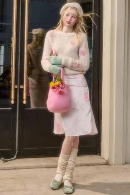 Milky Way Wool Sweater Skirt Set-Up