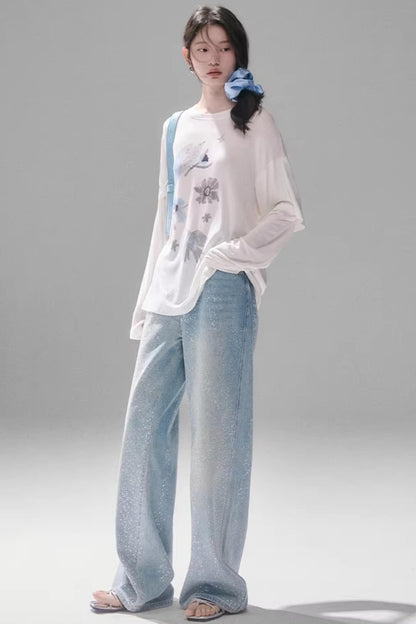 Bird and Floral Tencel Blouse