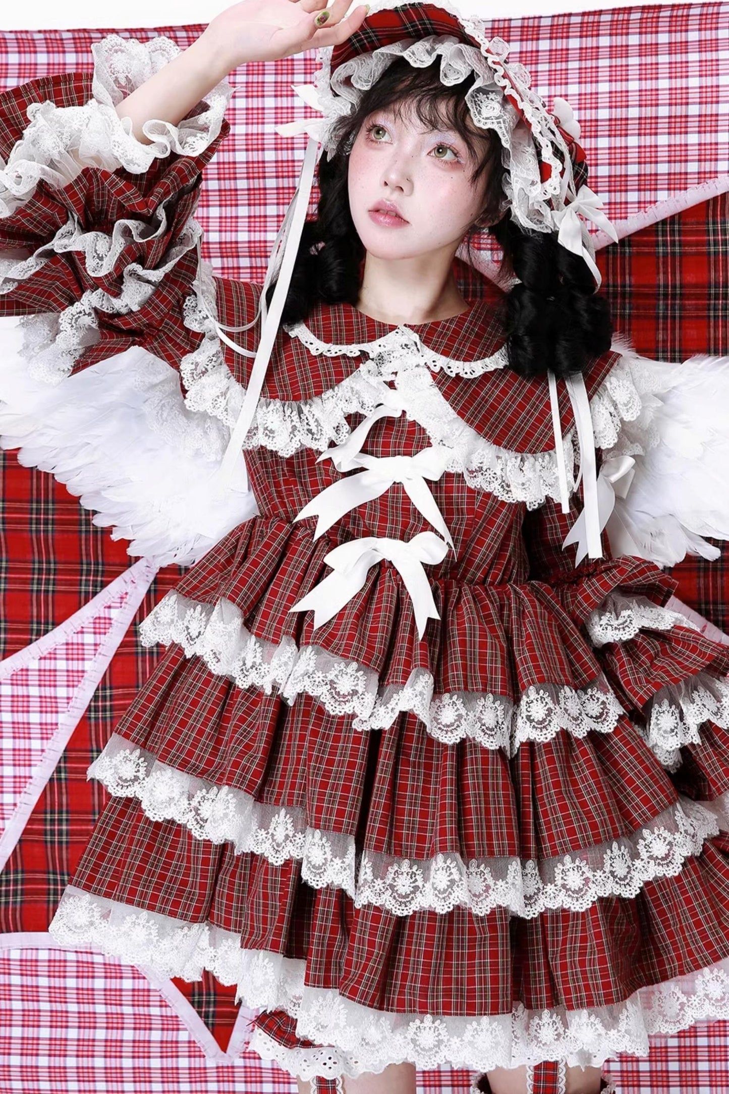 Lolita Style Red Check Dress