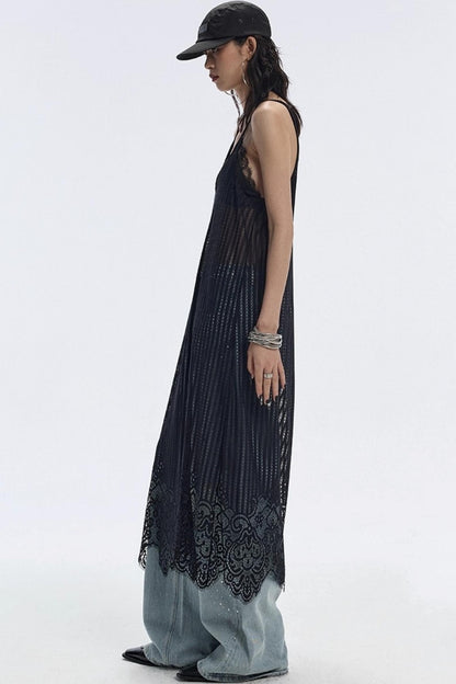 Lace Hem Layered Dress