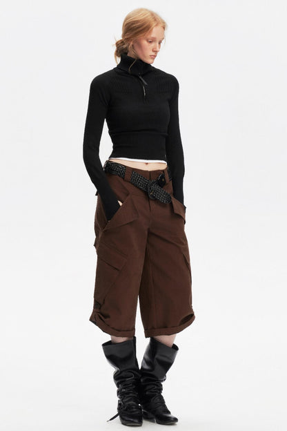 Half-High Collar Knit Top