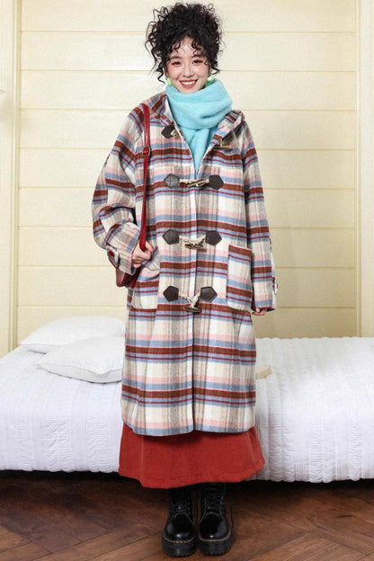 Velvet Dream Plaid Hooded Wool Jacket