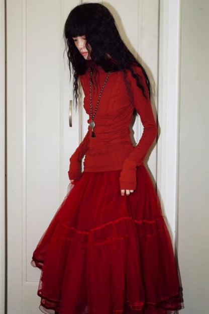 Split Knitted Base Layer Top