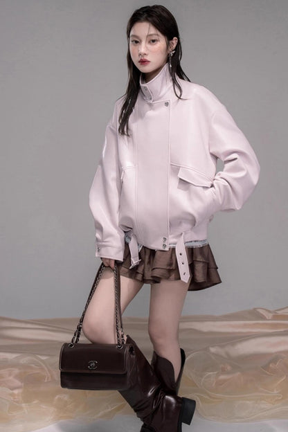 Rio Mist Purple Leather Jacket