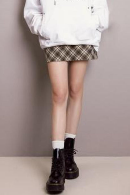 Plaid Tweed Mini Skirt
