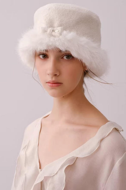 Reversible Faux Fur Beret Hat