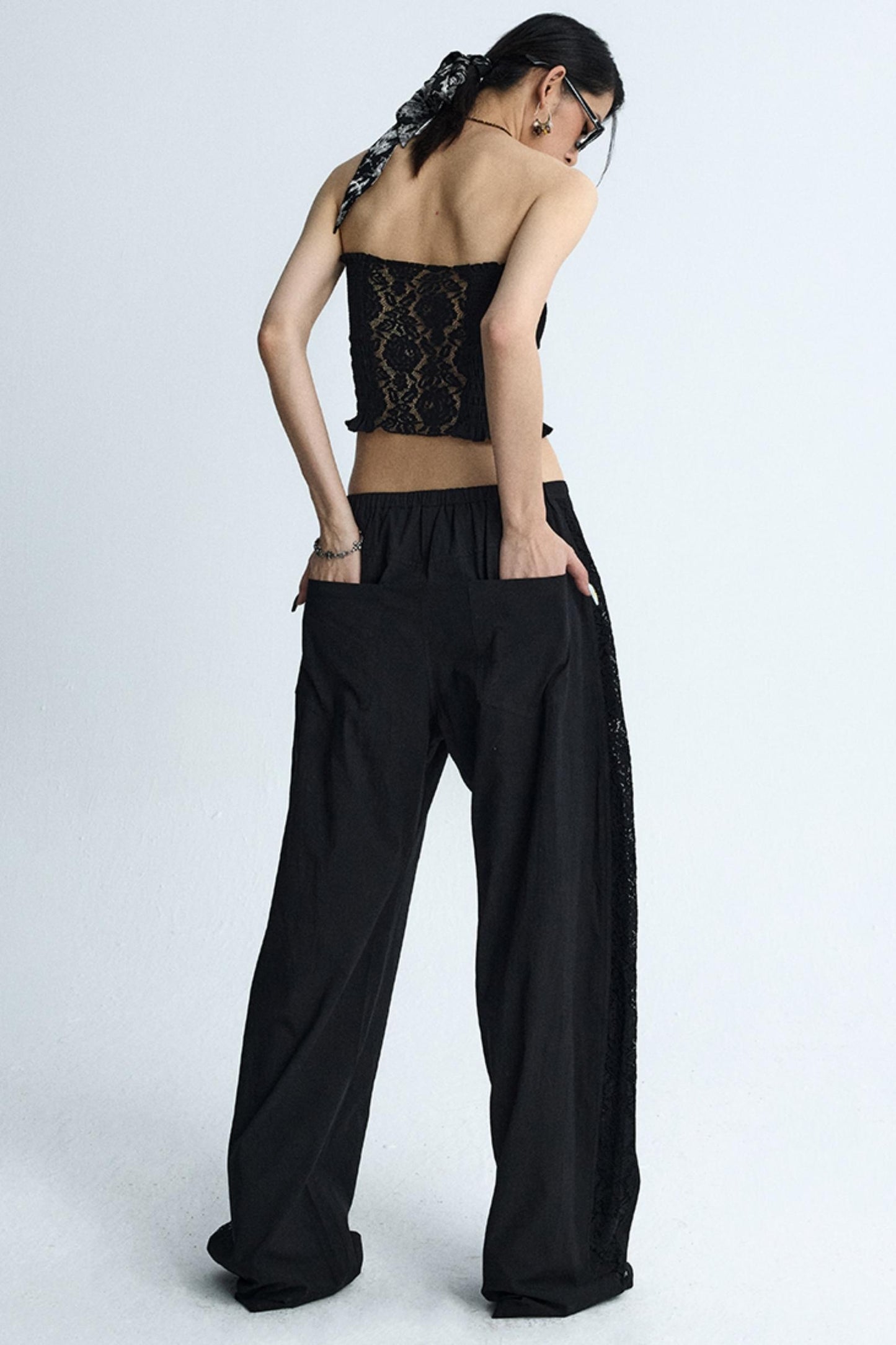 Back Lace Cut-Out Bandeau Top