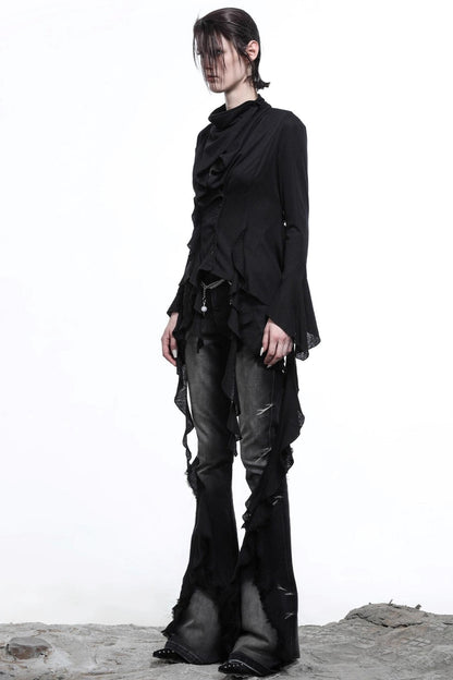 Lyocell Ruffled Cardigan