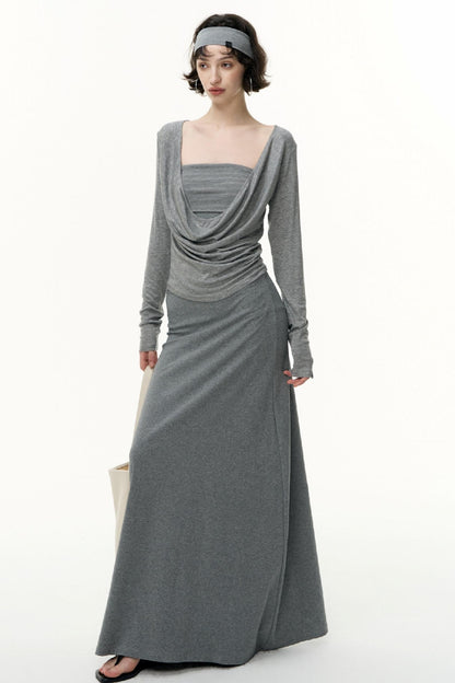 Fantasy Lyocell Collar Long-Sleeved T-Shirt