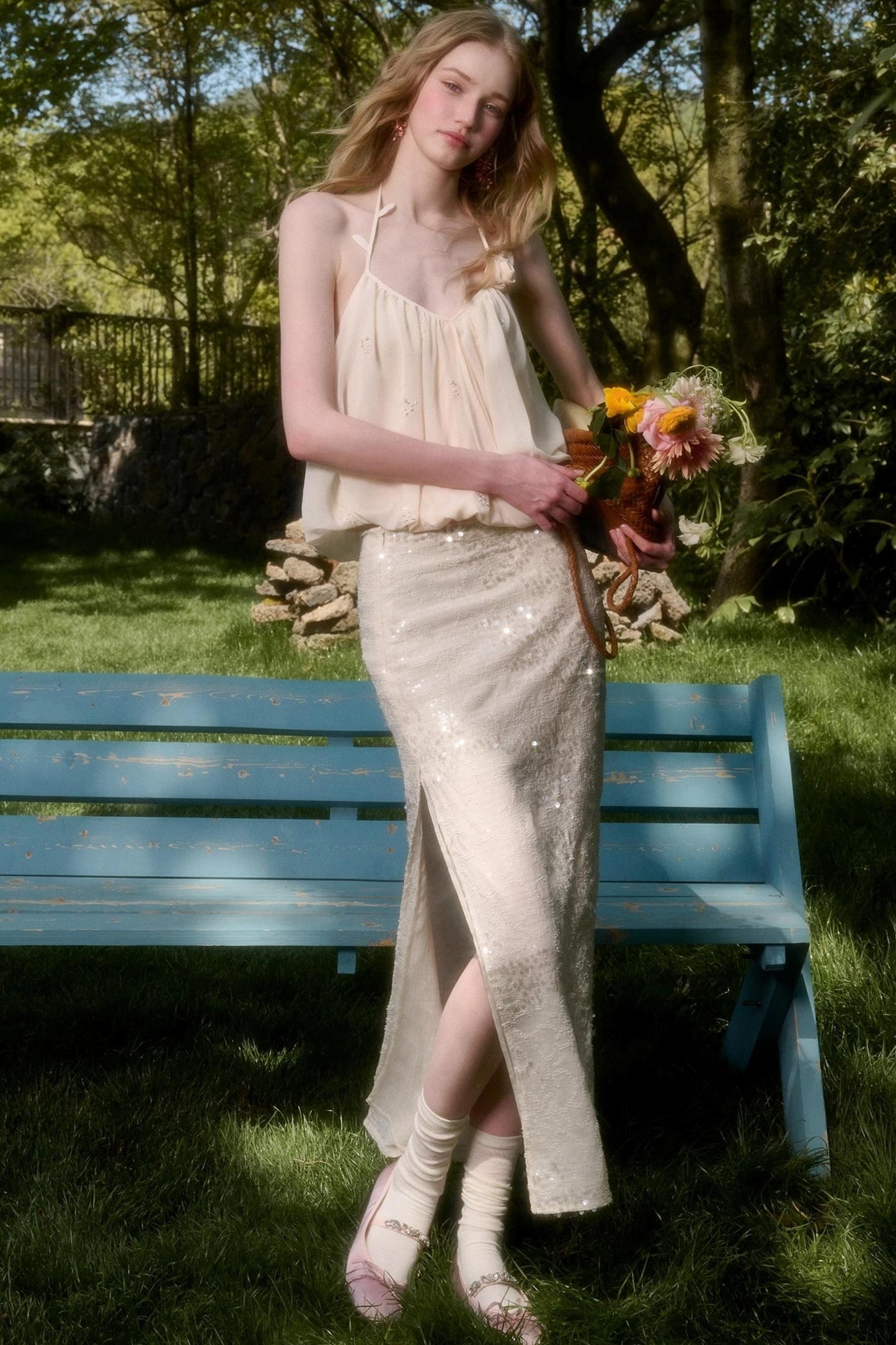 Elegant Starlit Top Skirt Set-Up