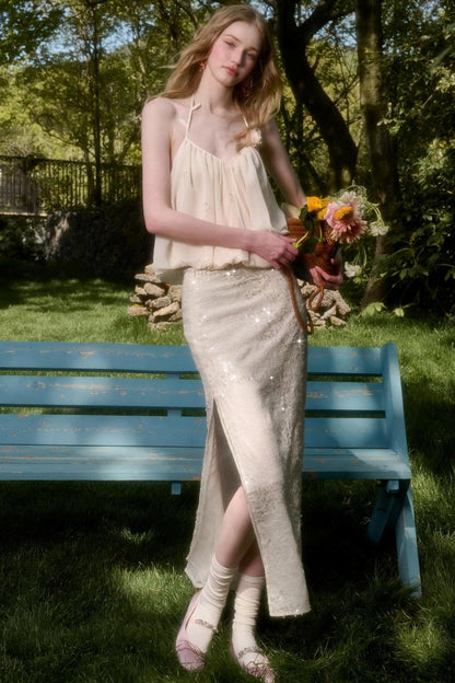 Elegant Starlit Top Skirt Set-Up