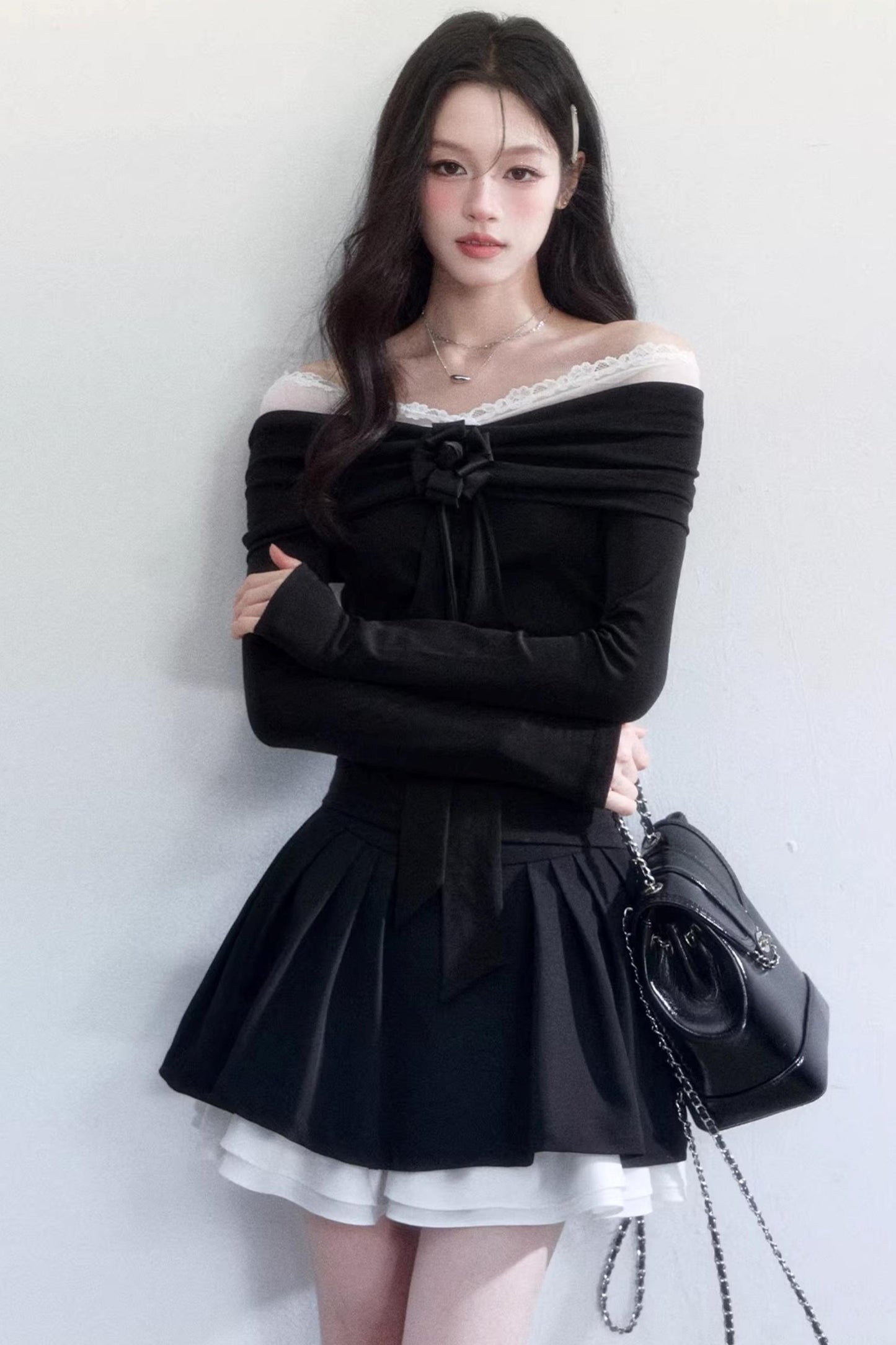 Nocturne Lace Off-Shoulder Top