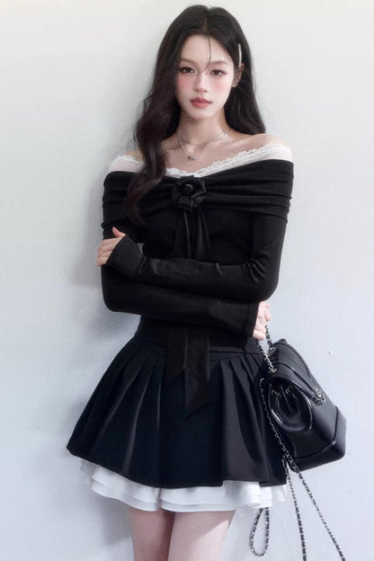 Nocturne Lace Off-Shoulder Top