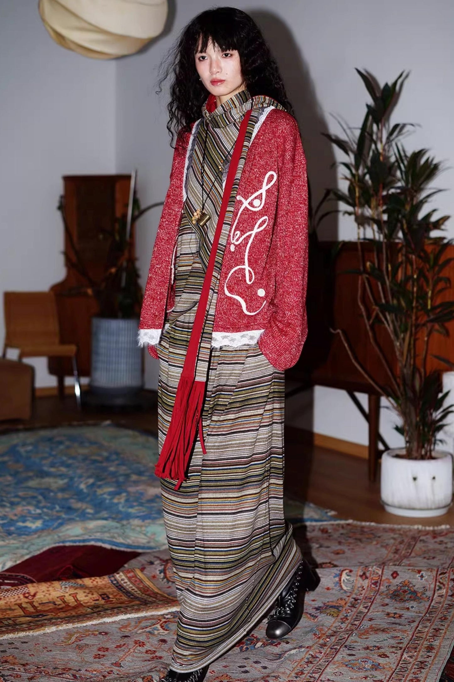 Retro Lace Knitted Cardigan