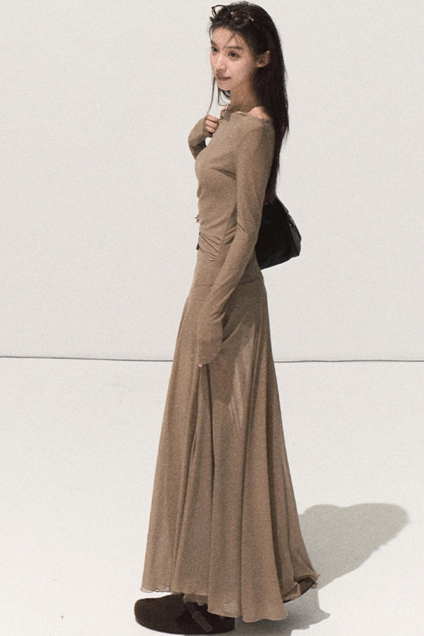 Soft Mist Shoulder Waist Dress