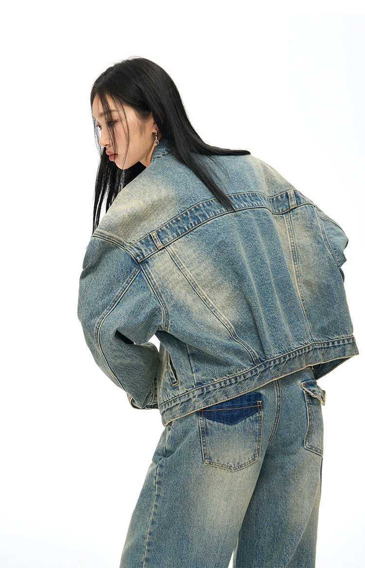 Oversized Washed Denim Jacket