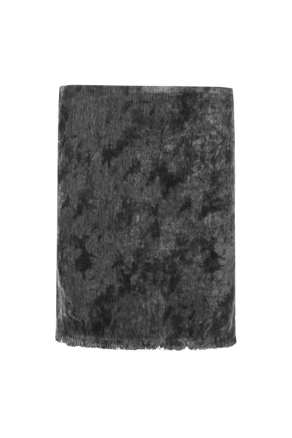 Spotted Velvet Wrap Mini Skirt