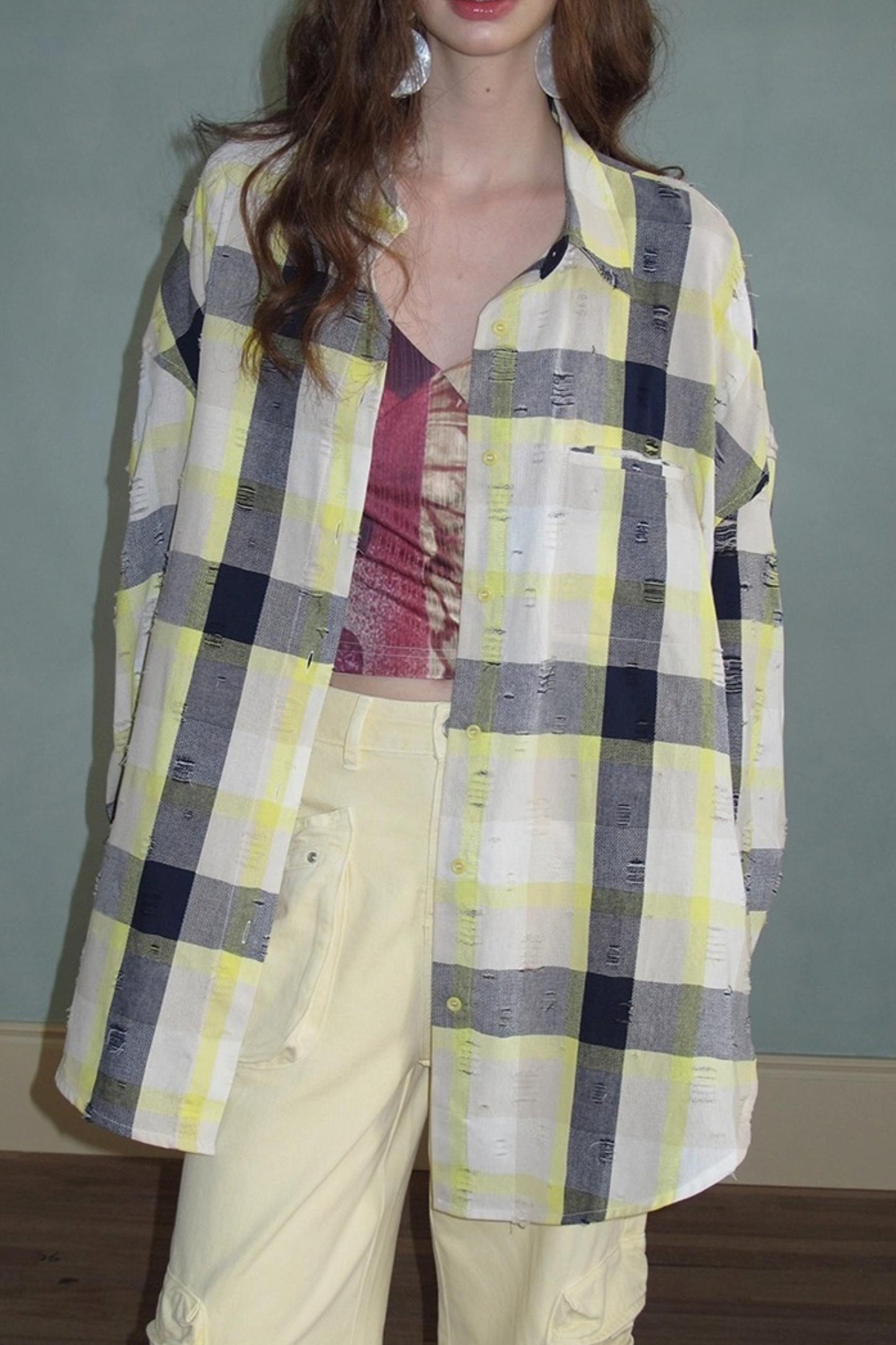 Neoclassical Ripped Check Shirt