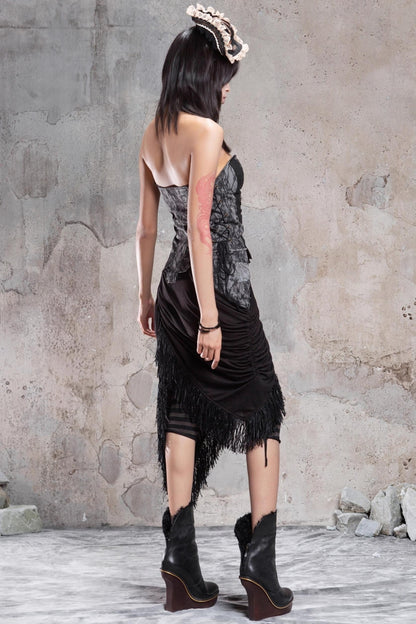 Patchwork Knit Skirt